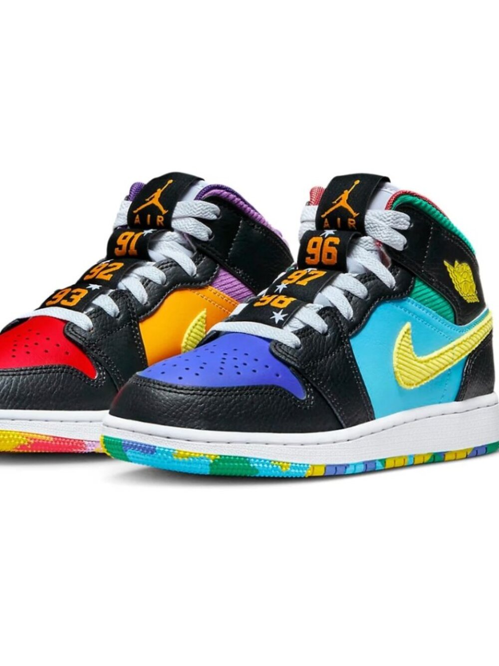 Air Jordan 1 Mid SS Six Championships Multicolor; Size 5.5 Kids/7 Womens